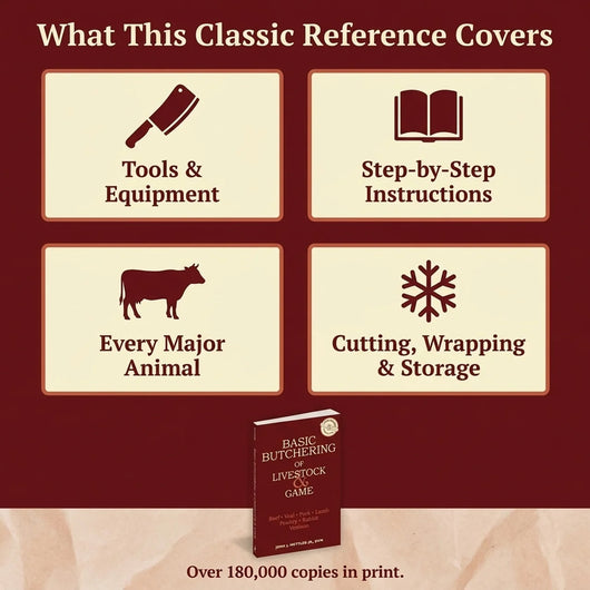 Basic Butchering of Livestock & Game: Beef, Veal, Pork, Lamb, Poultry, Rabbit, Venison by John J. Mettler